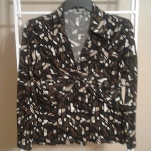 ❣Nicole Miller Fabulous V Neck W/ Knot At Bust XL